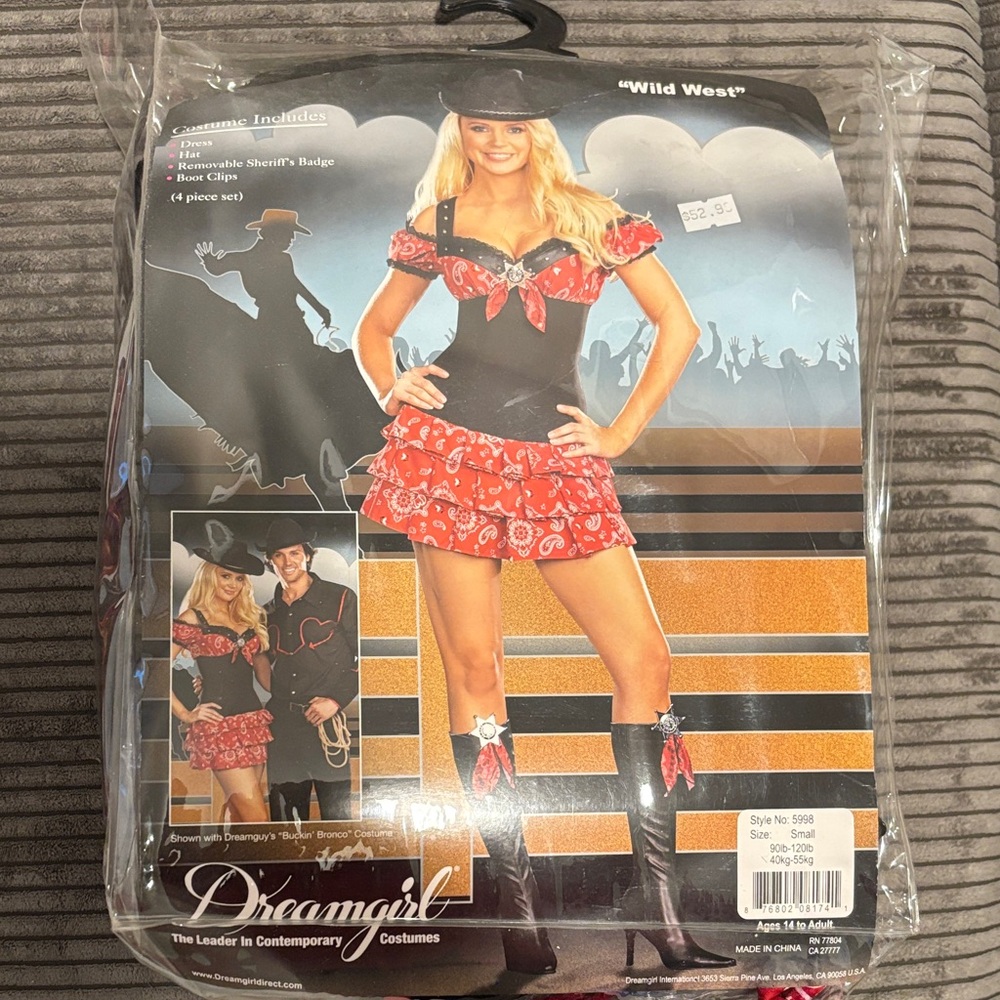 Dreamgirl Wild West Costume - Red and Black